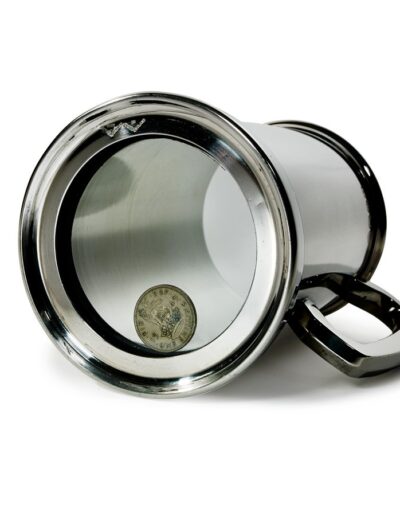 Shilling 1 pint Pewter Tankard Glass Base