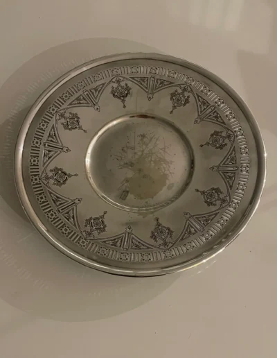 Silver plated dish before